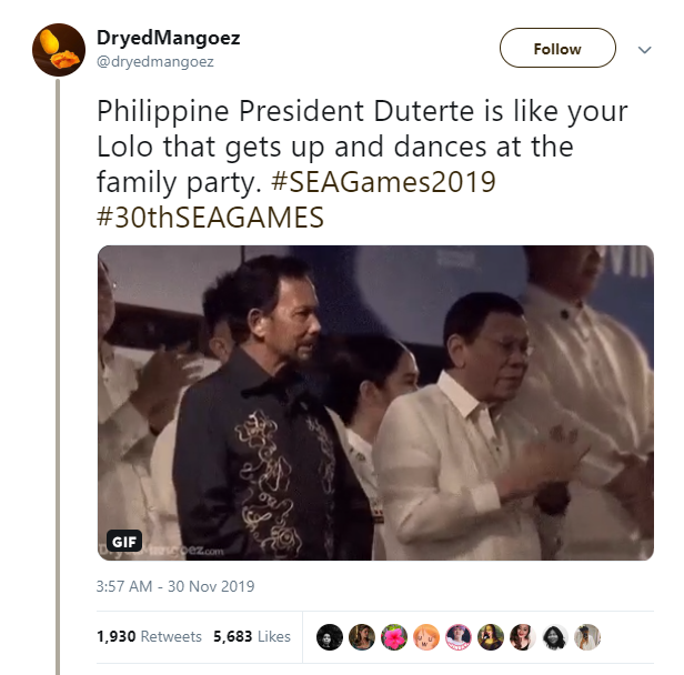 President Duterte like your Lolo that gets up and dances at the family party
