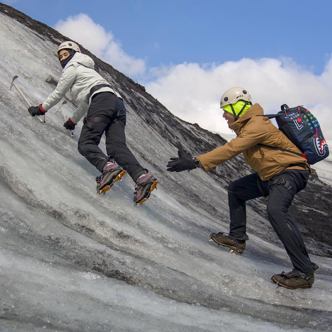 Climbing glaciers in Iceland
