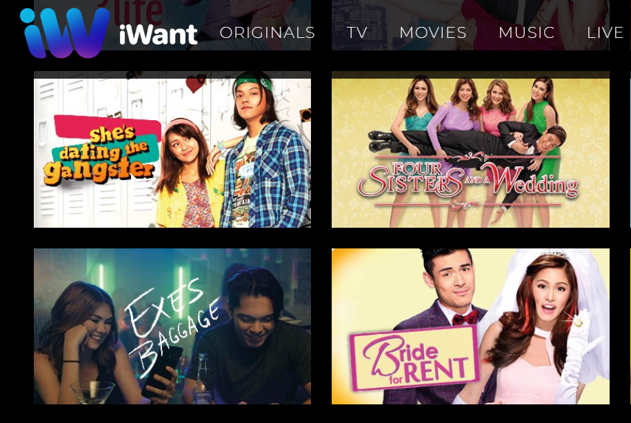 Screenshot of the still of Exes Baggage in iWant along with other now-free iWant movies