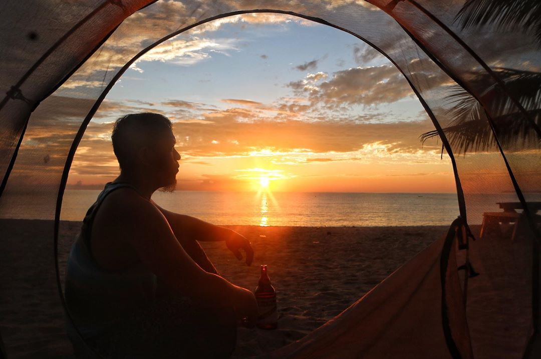 tent on dahican beach