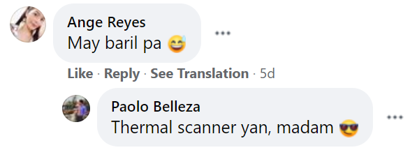 Facebook comment to Belleza's post