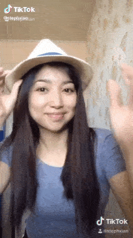 gif of the #PassTheHatChallenge on TikTok 