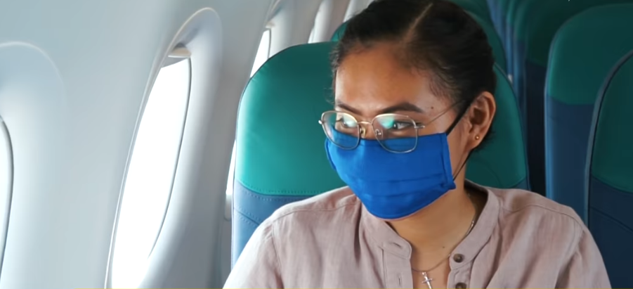 Passengers wearing face mask