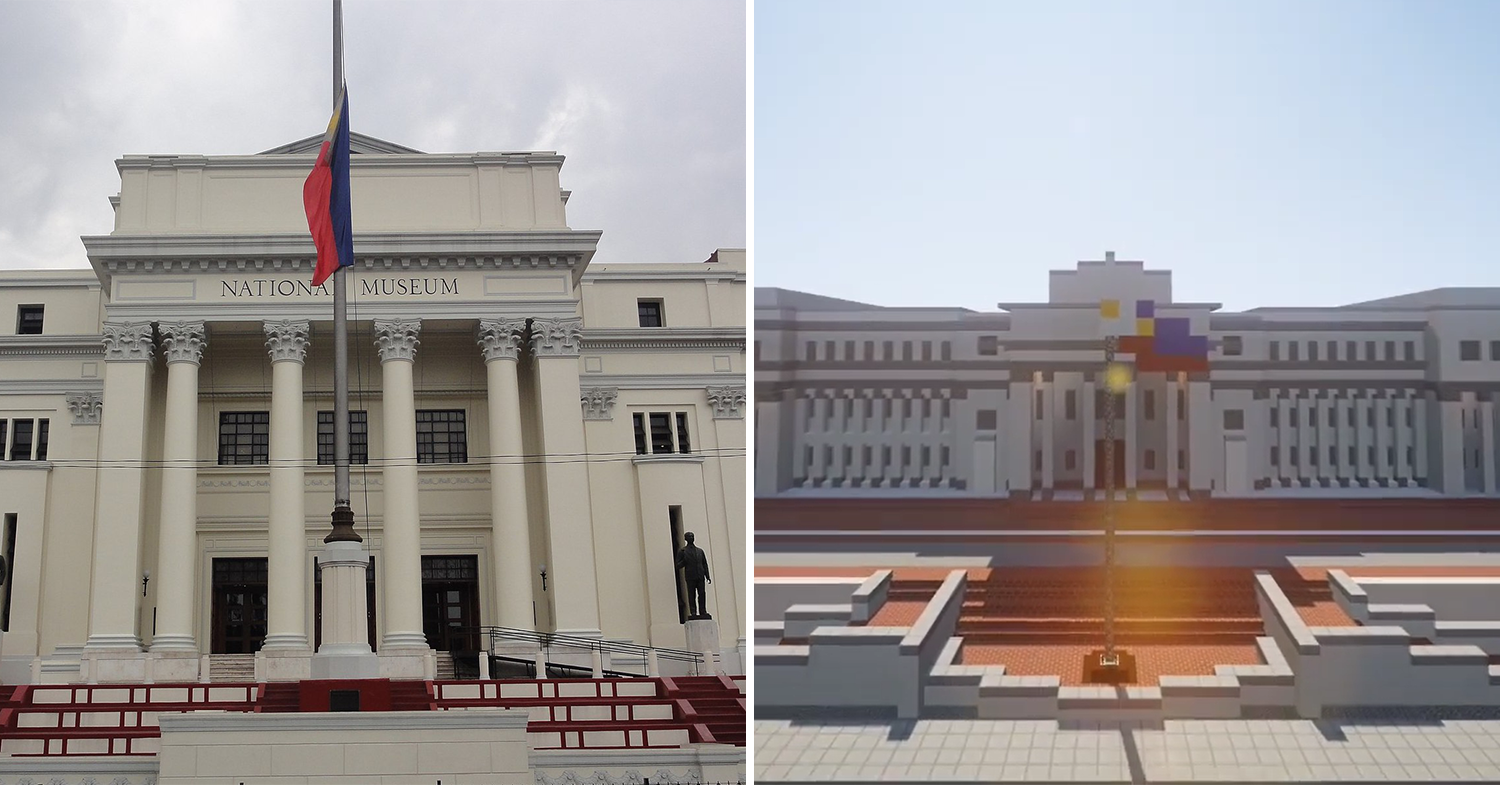 (left:) national museum of the philippines, (right:) digital representation of the national museum