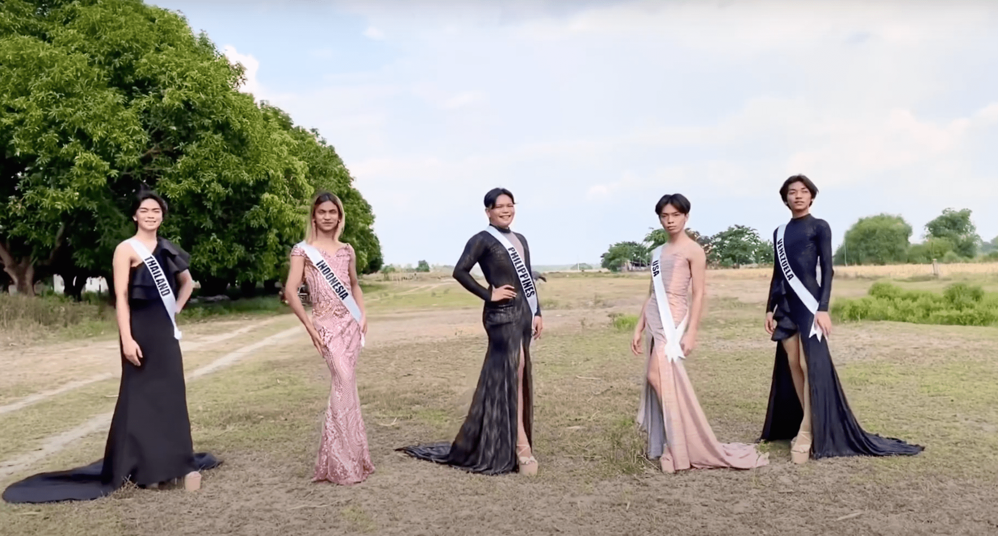 5 Filipinos in evening gowns