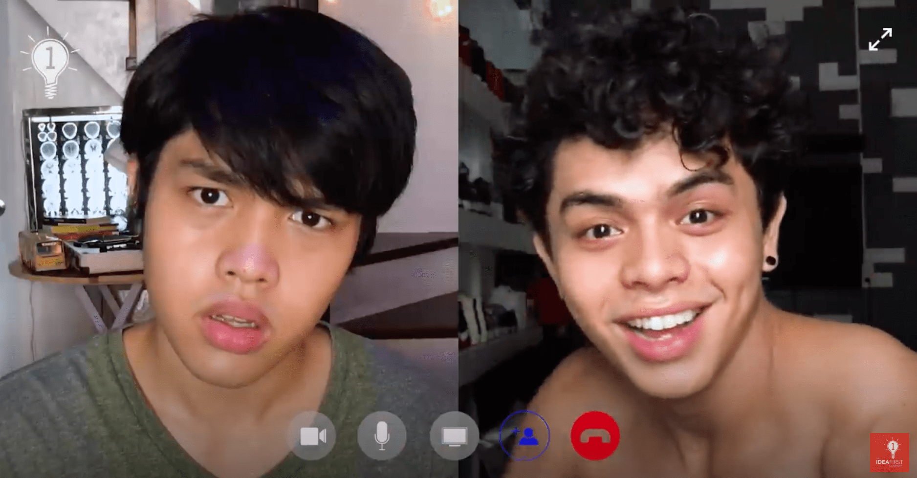 two boys on video call