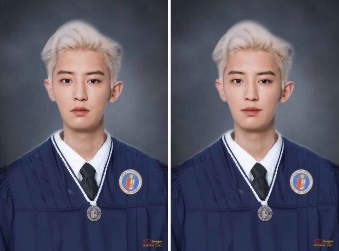 park chanyeol in a university graduation gown