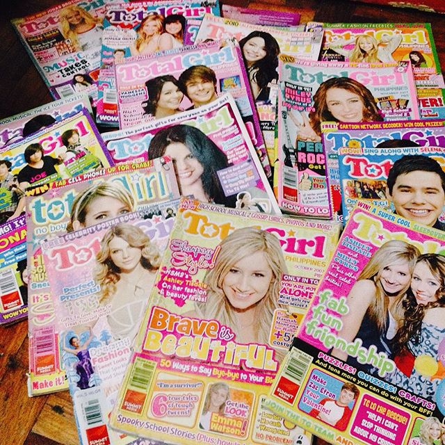 total girl magazines spread out