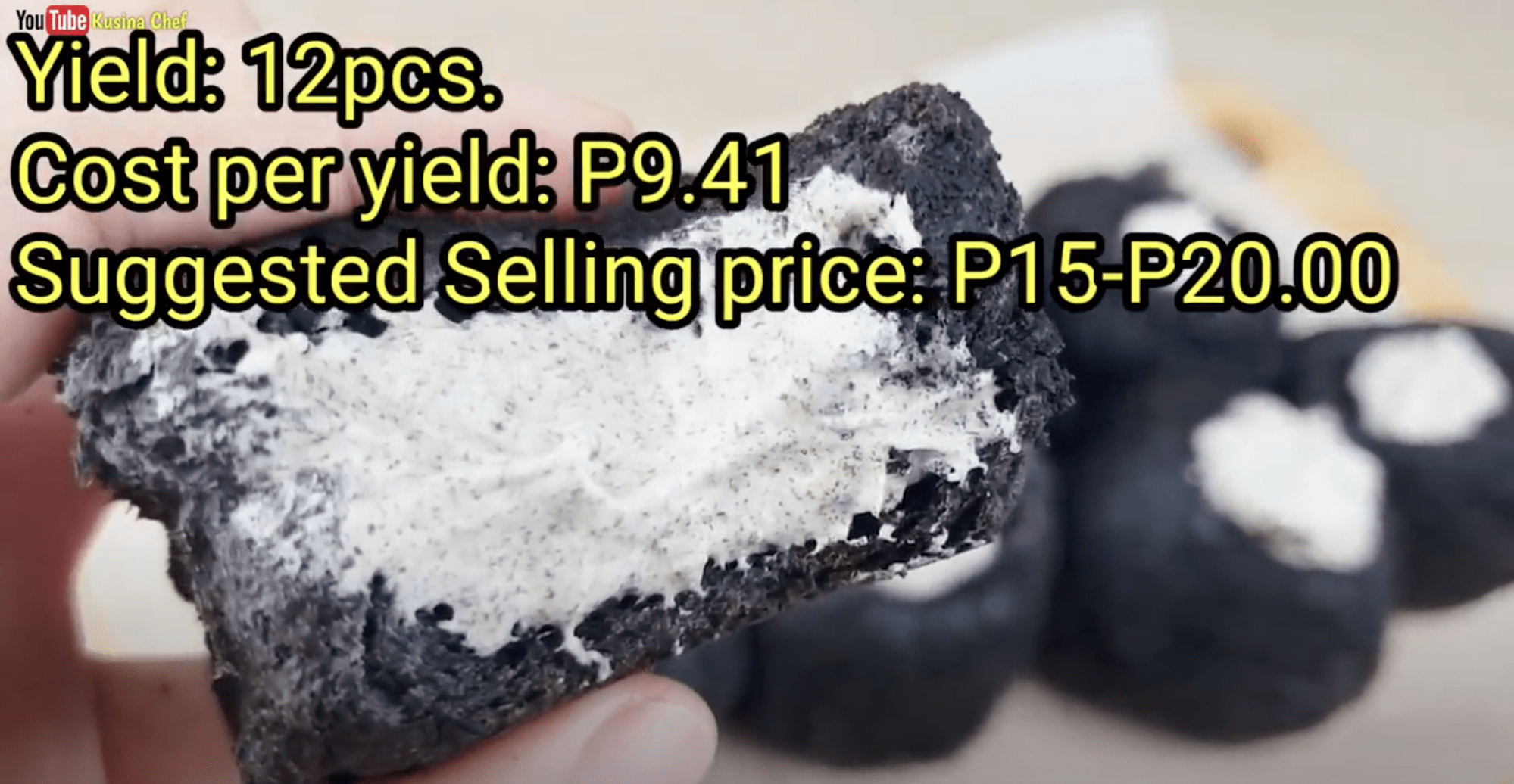 oreo pandesal - yield, cost, and srp