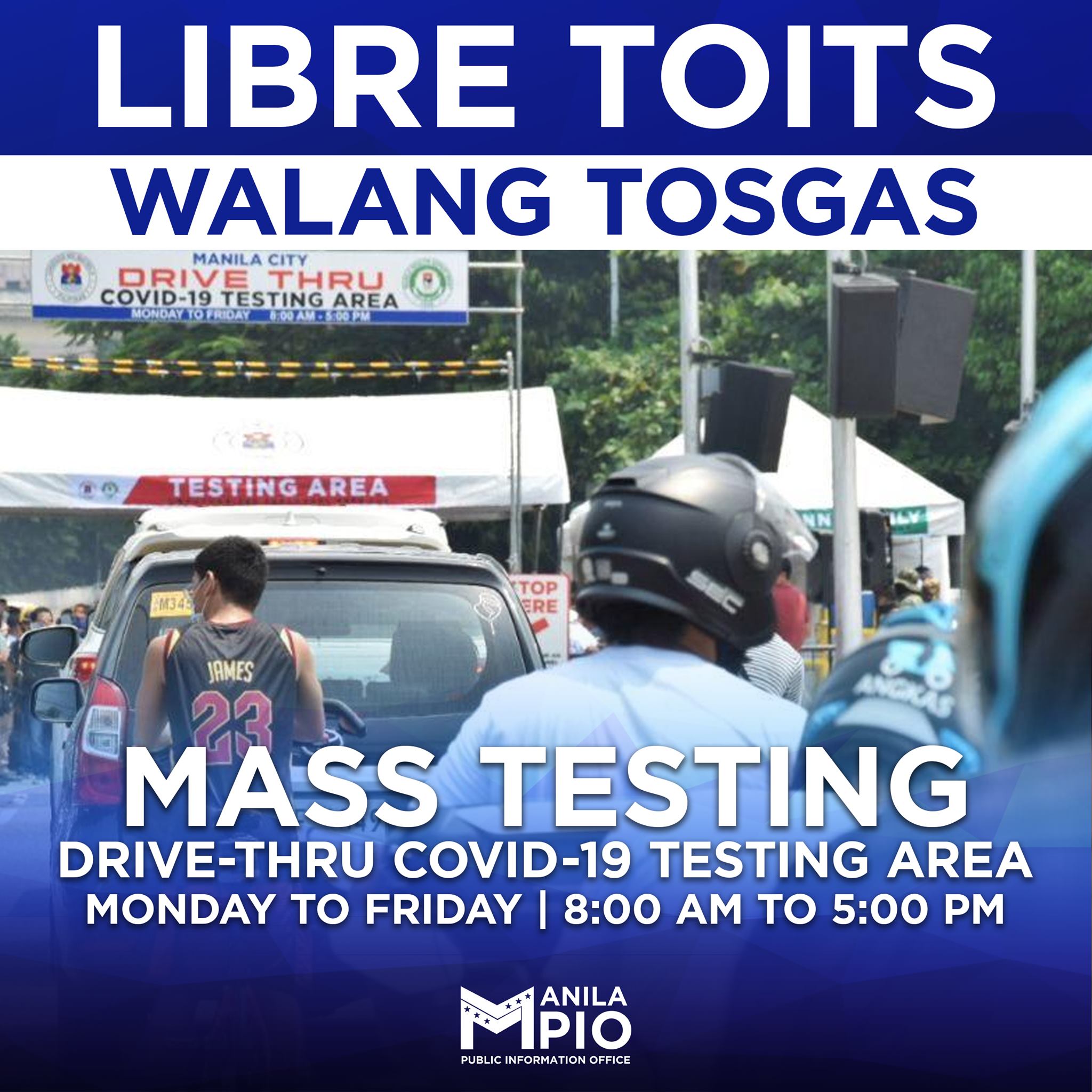 Manila drive-thru COVID-19 test - Free test
