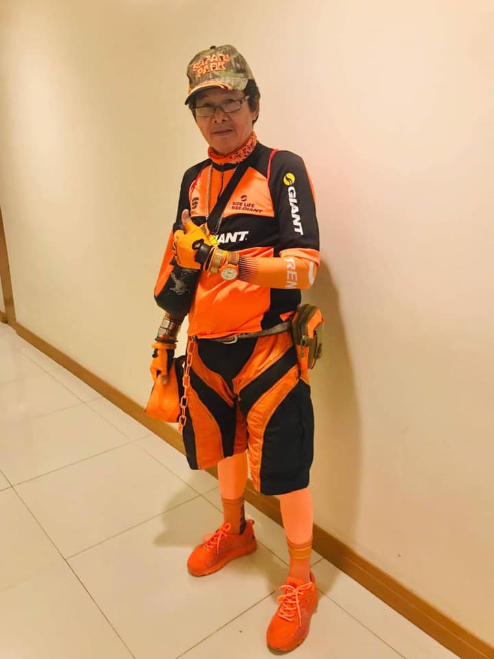 mr. terno - biker in orange outfit