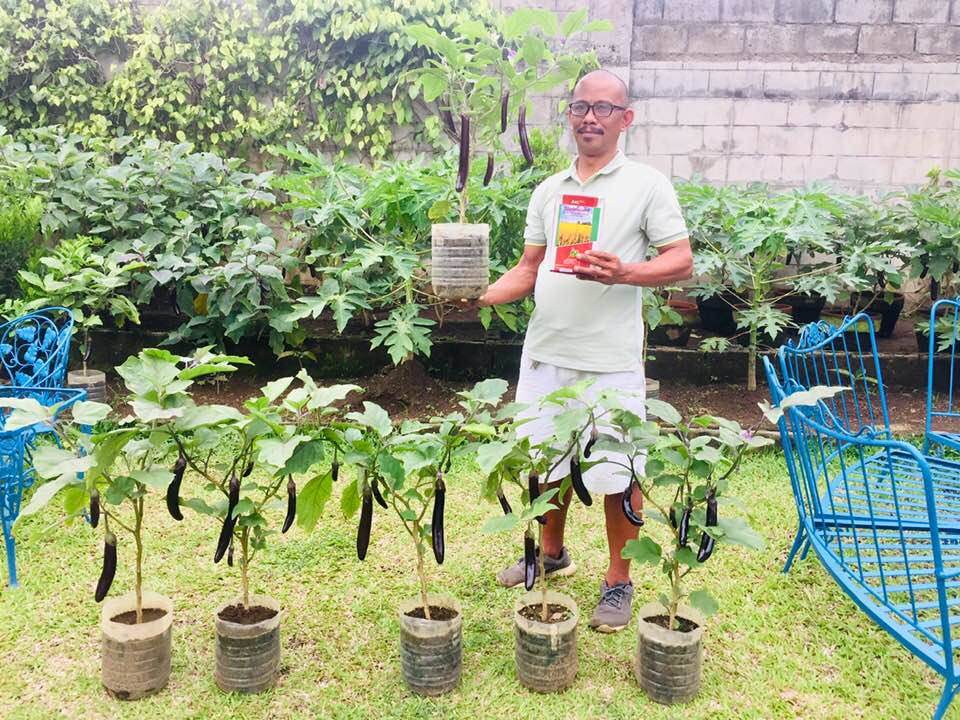 plantito's eggplant - man with eggplants