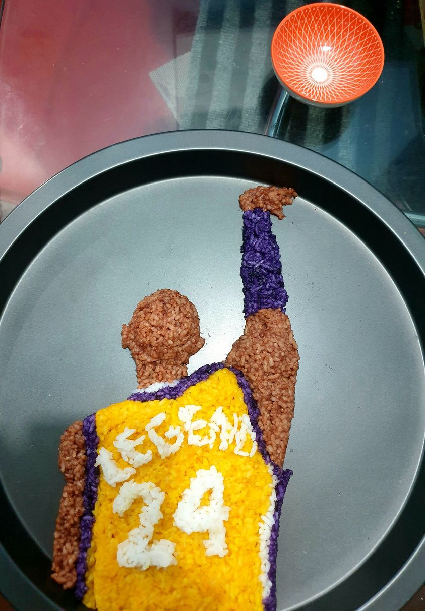 kobe bryant food art - kobe bryant as rice