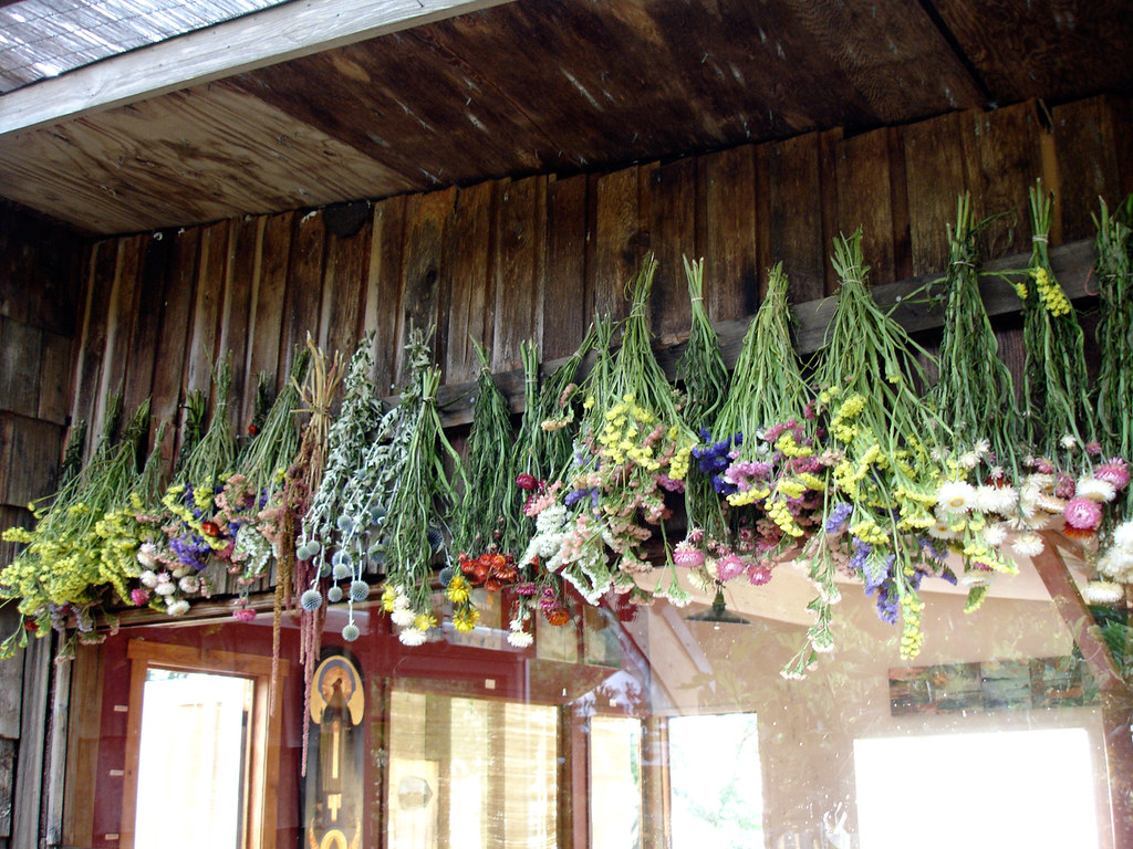 pressing/drying process of flowers