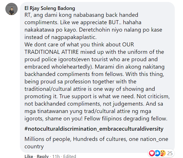 Baguio police bahag - Netizen comment