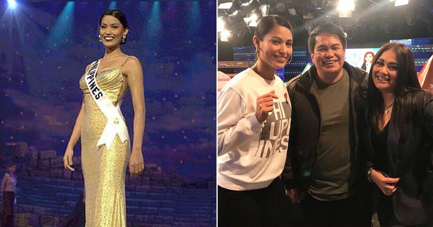 Miss Universe Philippines - Alagao at the 2000 Miss Universe (left) and Alagao (first from left) with her fellow Showtime judges in 2020