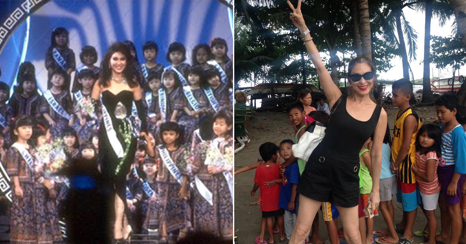 Miss Universe Philippines - Asis (left) at the 1987 Miss Universe and Asis (right) in her hometown Roxas City, Capiz in 2019