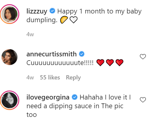 Liz Uy Baby Matias - sushi and dumpling costume - Dumpling Instagram post comment