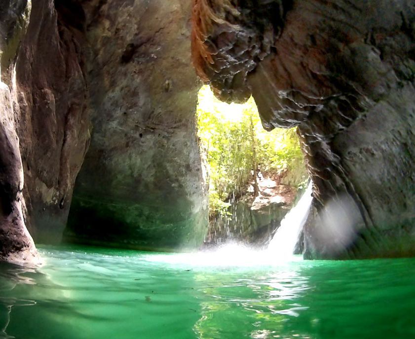 Kabutongan Waterfalls, Cebu - View from inside the hidden cave