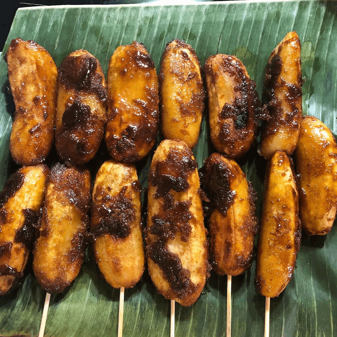 Filipino street foods - banana cue