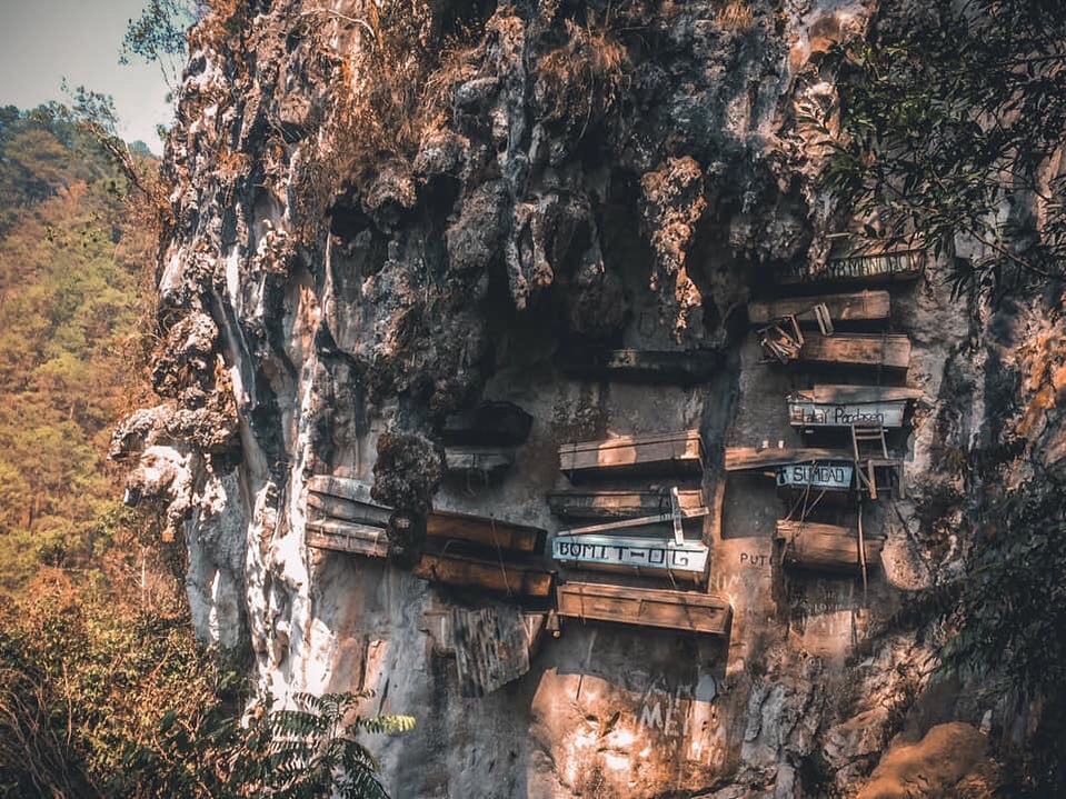 Sagada Hanging Coffins - hanging coffins and chairs