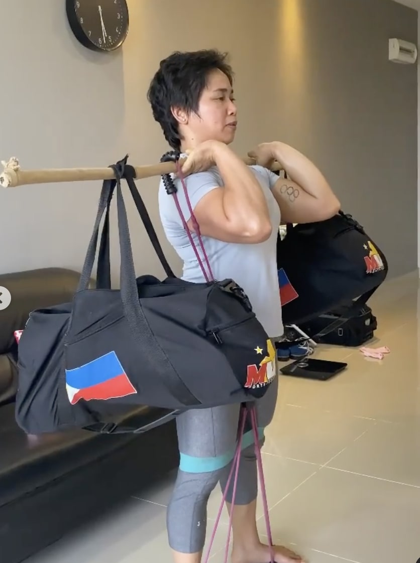 Duffel bags as barbell