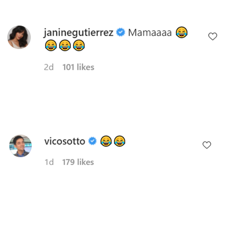 Janine Gutierrez and Vico Sotto comments