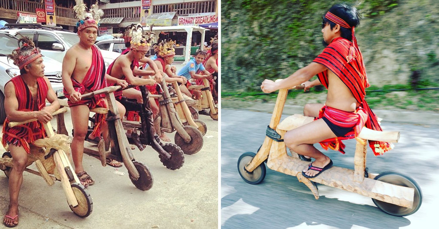 wooden scooters in banaue
