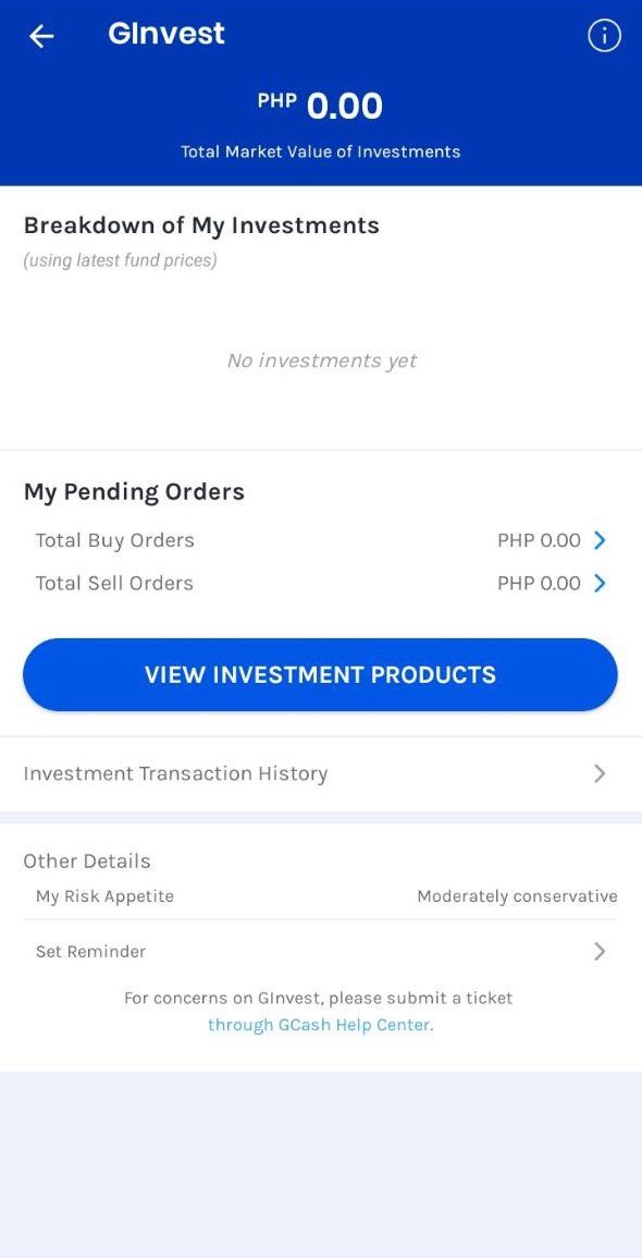 GCash Features - GInvest