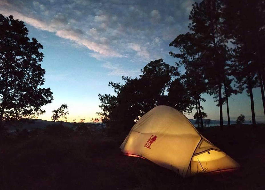 camping tent - Brown trekker Sherpa lights