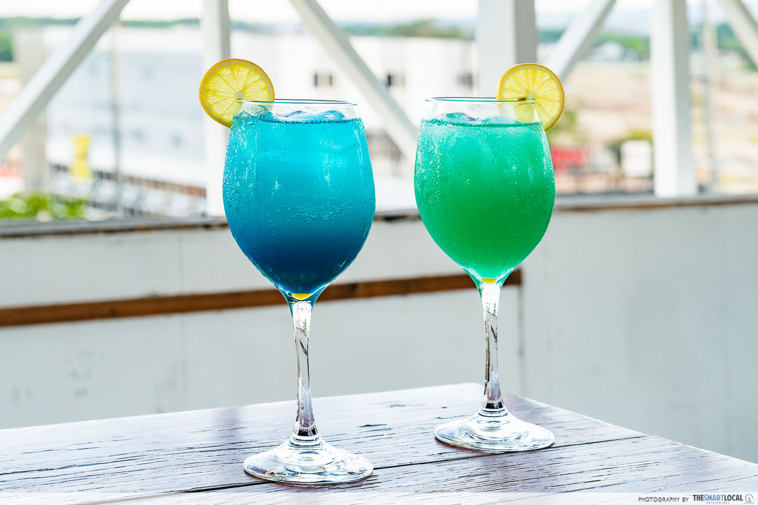 Blue and green margaritas
