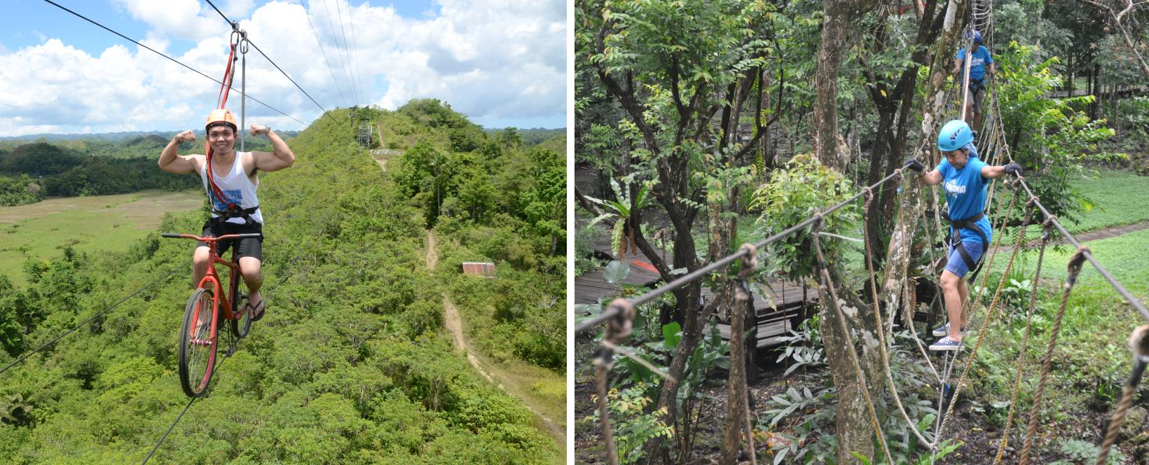 Chocolate Hills Adventure Park - bike zipline and rope crossing