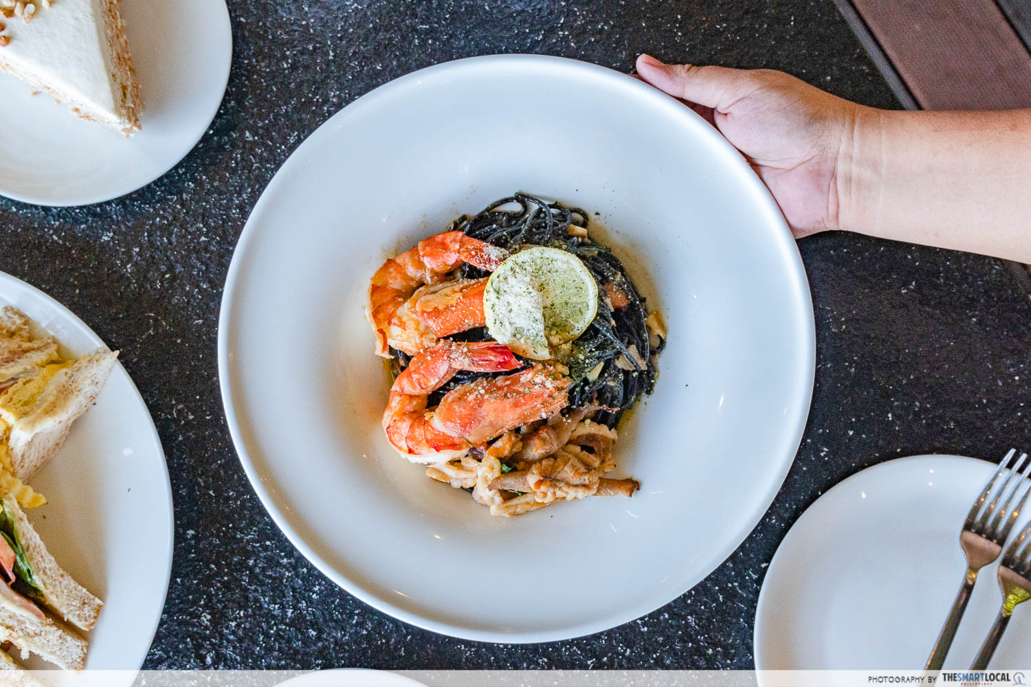 sky garden pampanga - black noodles with shrimp