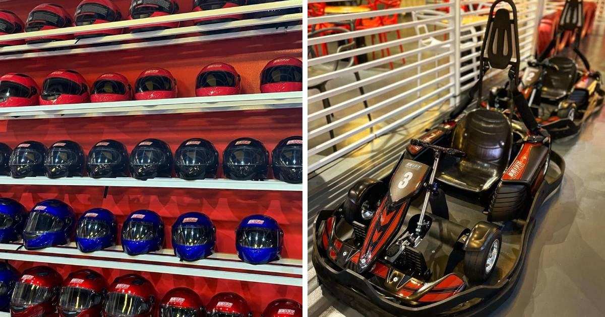 go-kart and helmets