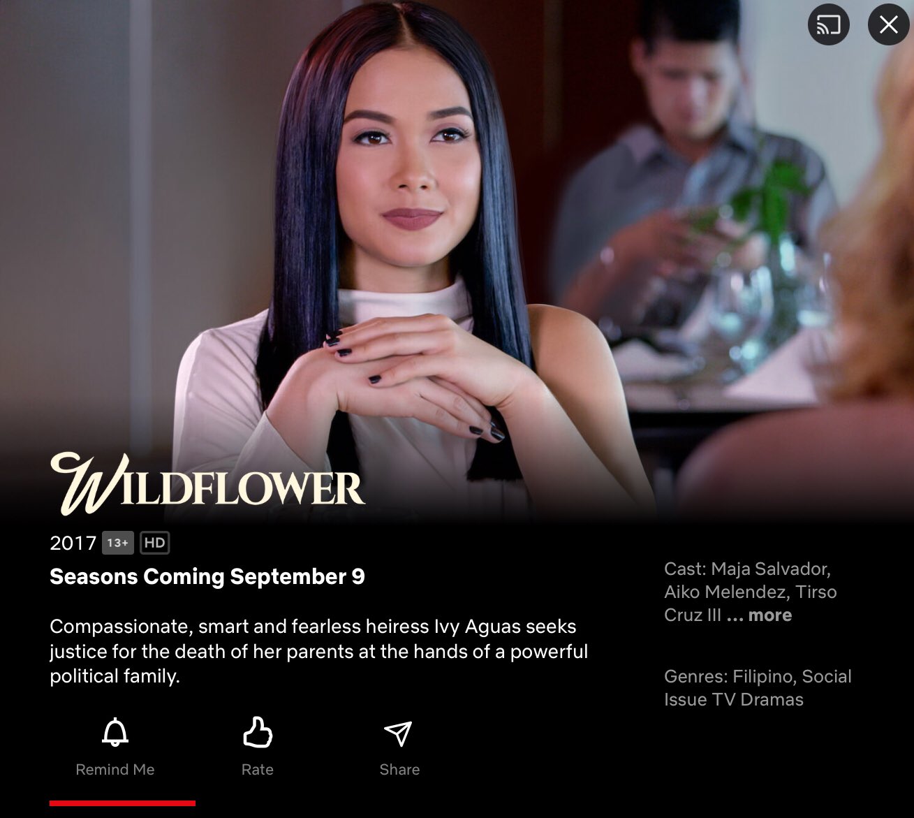Wildflower - Netflix page