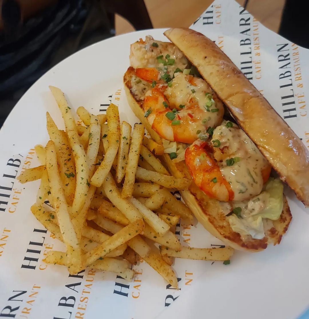 Hillbarn Cafe Grilled Jumbo Prawns Sandwich