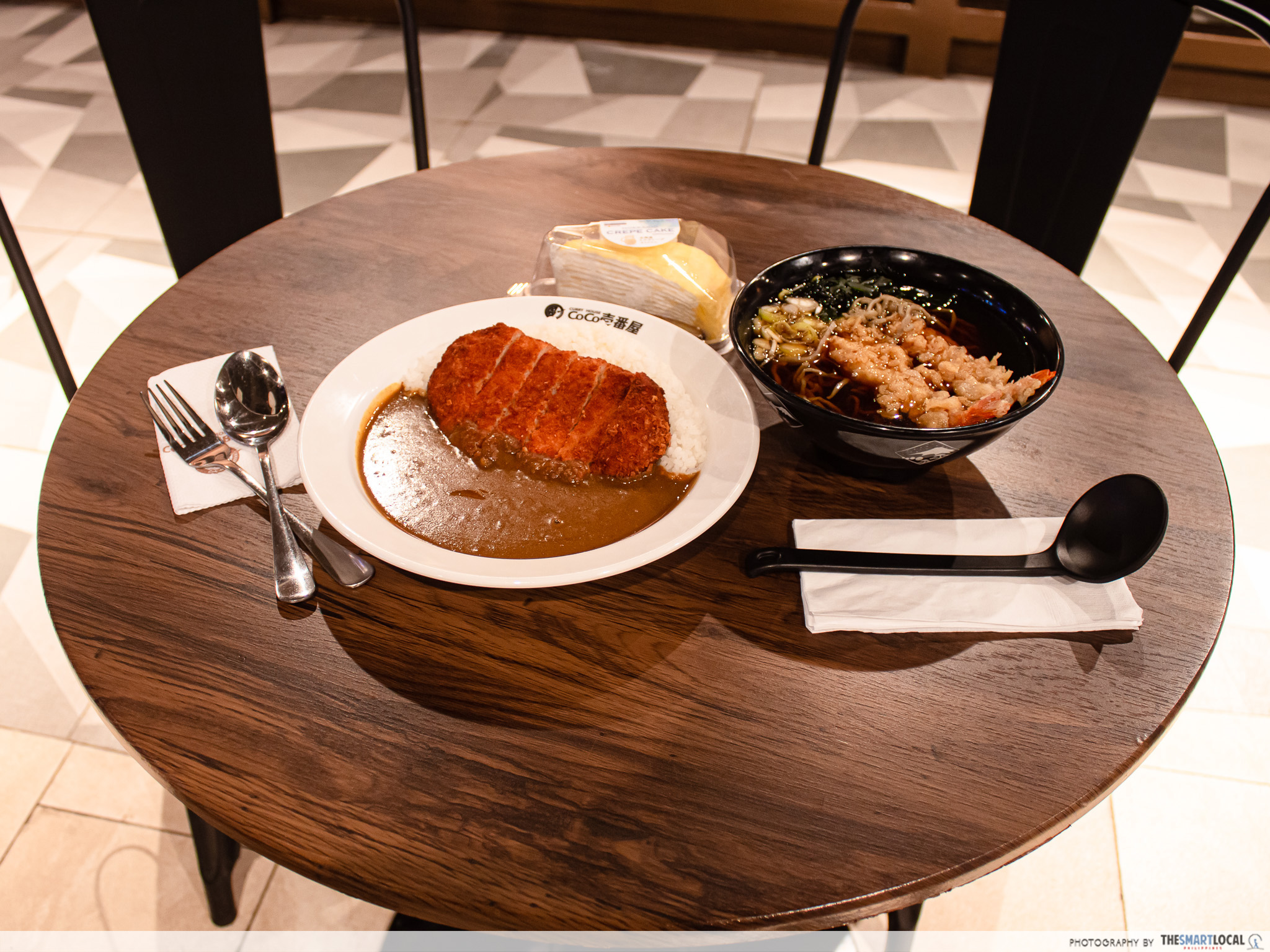 katsu curry and soba noodles