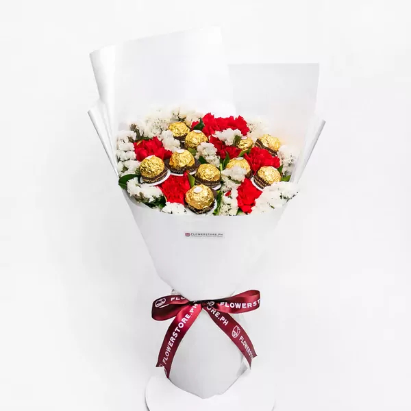 Valentine's Day gifts flower and chocolate bouquet