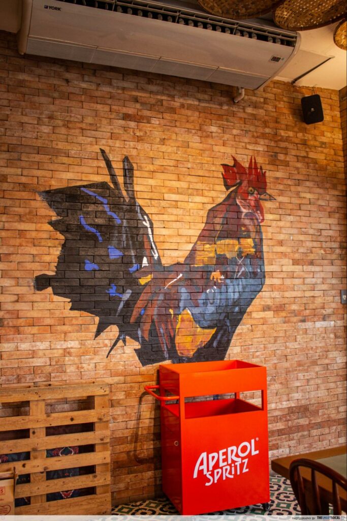 sunae asian cantina rooster mural