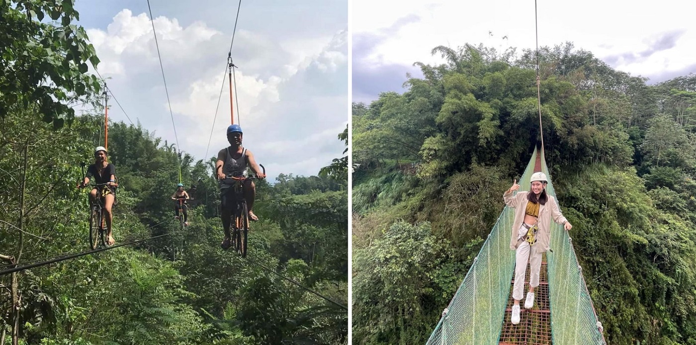 Kampo Juan anicycling and forest hanging bridge