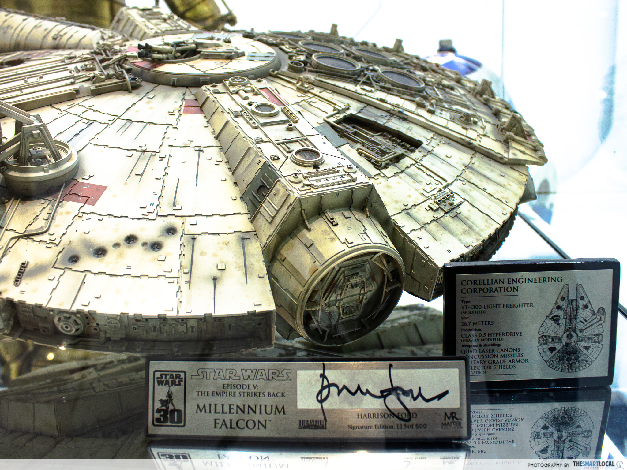 Millennium Falcon signed by Harrison Ford