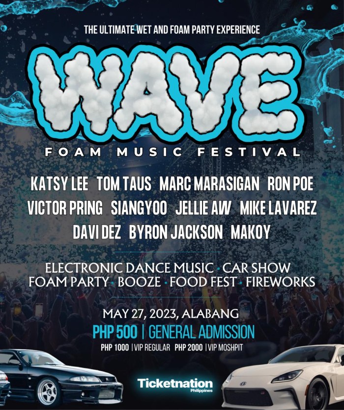 Things to do May 2023 - Wave Wet n Foam Music Festival
