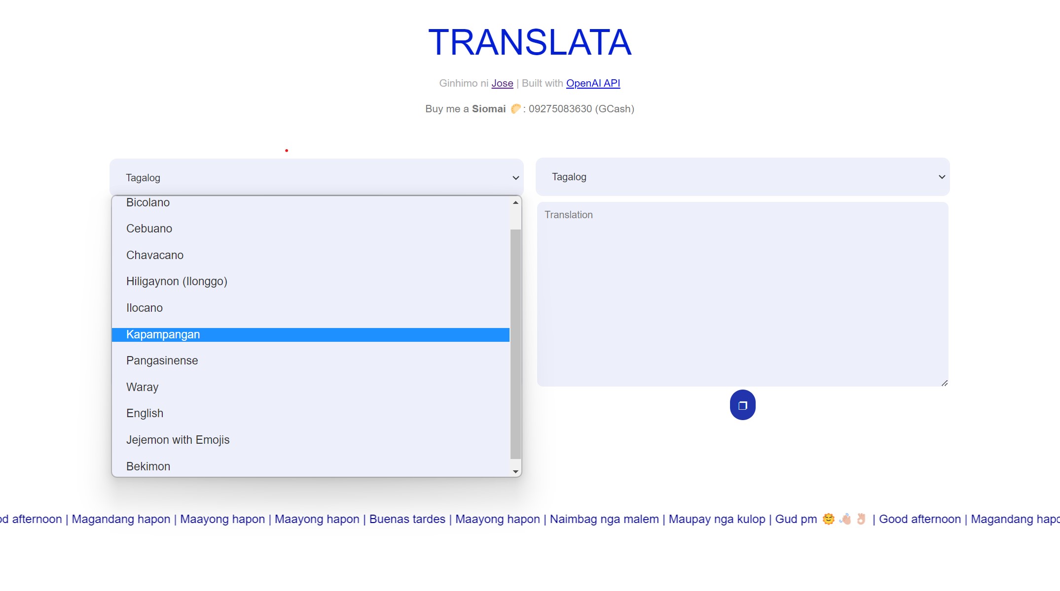 Translata language translator - local languages