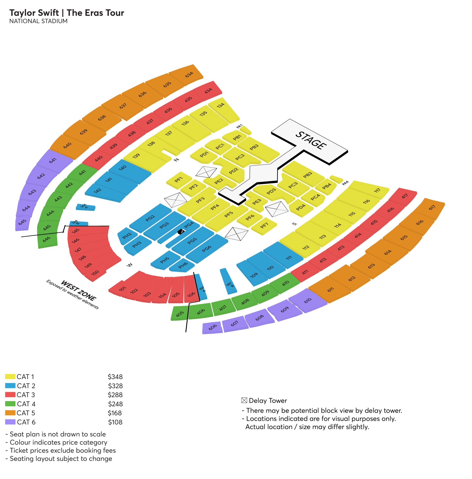 Guide to Singapore concerts for Filipinos - The Eras Tour Seatplan