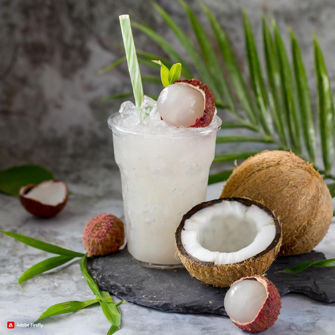 summer cocktails - cocnut lychee cooler